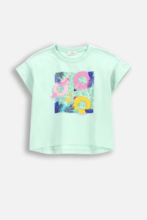 COCCODRILLO lühikeste varrukatega särk HAPPY RETRO GIRL KIDS, roheline, WC5143203HGK-031-122, 122 cm 