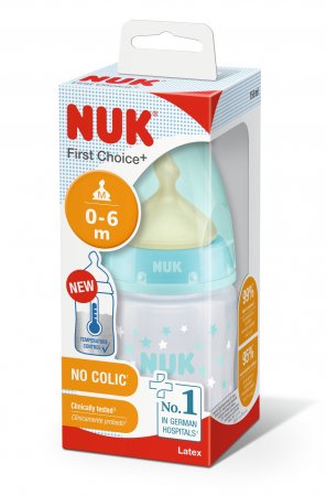 NUK First Choice+ polüpropüleenist pudel lateksist lutt 150ml, M, SK52 SK52