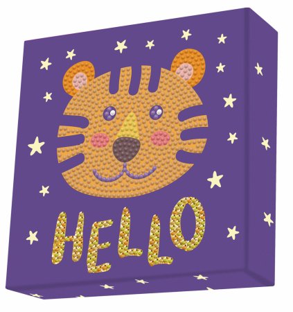 DOTZ BOX Loovuskomplekt teemantmaal hello tiger 15x15cm, 11NDBX070 11NDBX070