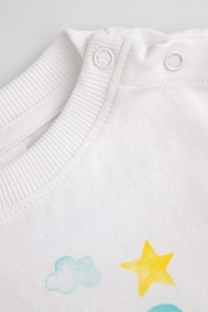 COCCODRILLO lühikeste varrukatega särk MONOCHROME BOY NEWBORN, valge, WC5143201MBN-001-086, 86 cm 