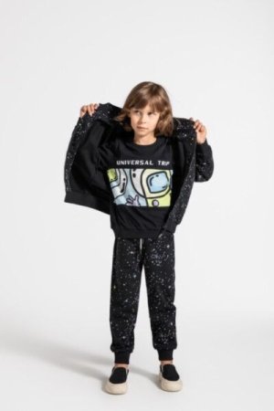 COCCODRILLO joggers WORLD OF PIXEL BOY KIDS, mustad, ZC4120102WBK-021-122, 122 cm 
