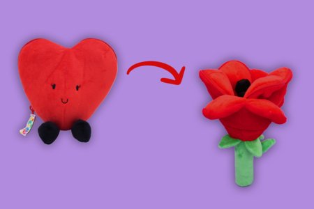 FLIPETZ pehme mänguasi - roos südames, Poppy red, 80400 