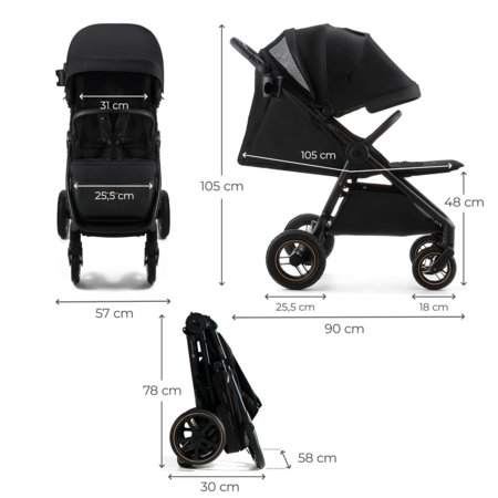 KINDERKRAFT kergkäru MITZY AIR INK, black, KSMIAI00BLK0000 