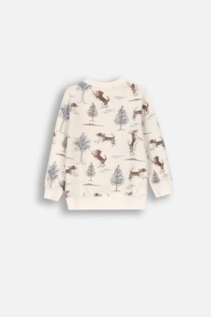COCCODRILLO sweatshirt FRIENDS TOGETHER BOY NEWBORN, ecru, ZC4132101FBN-003-086, 86 cm 