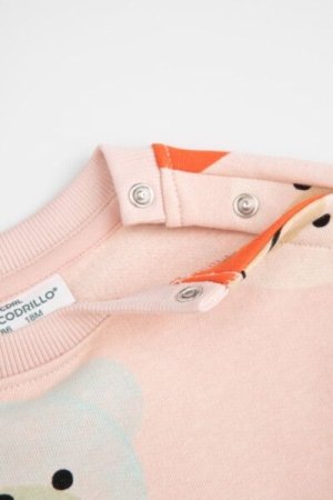 COCCODRILLO sweatshirt CUTE GIRL NEWBORN, powder pink, ZC4132602CGN-033-086, 86 cm 