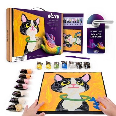OKTO värvimine savikunstiga numbrite järgi Cat, 29x29 cm, ETC20036 