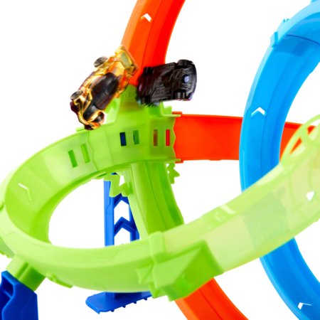 HOT WHEELS Stunt Tracks võidusõiduraja komplekt – Double Loop Challenge, JHK73 