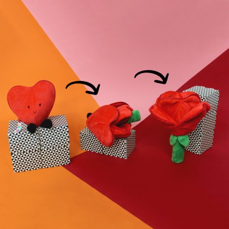 FLIPETZ pehme mänguasi - roos südames, Poppy red, 80400 