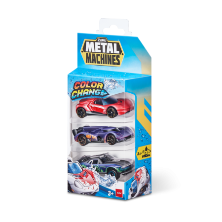 METAL MACHINES 3 autot komplekt värvimuutev, assortii, 67101 