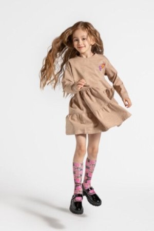 COCCODRILLO dress MYSTIC NATURE GIRL KIDS, beige, ZC4129101MGK-002-122, 122 cm 