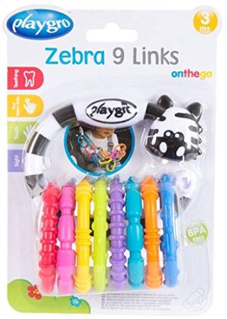 PLAYGRO riputatav mänguasi Zebra 9 rõngaga, 01845584649 