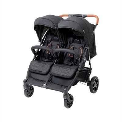 BABYTROLD jalutuskäru kaksikutele OS2, Black, 13-82S 