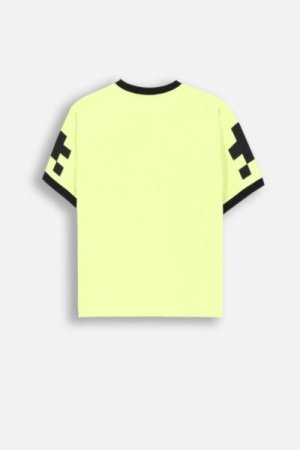 COCCODRILLO t-shirt WORLD OF PIXEL BOY JUNIOR, lime, ZC4143201WBJ-030-164, 164 cm 