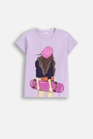COCCODRILLO t-shirt EVERYDAY GIRL A, purple, ZC5143224VGA-016-134, 134 cm 