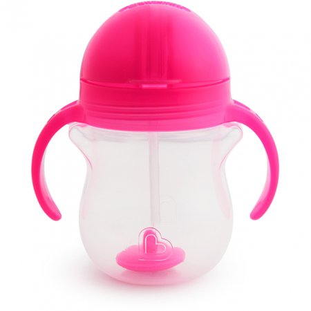 MUNCHKIN pudel kõrrega, 207ml, 6m+, pink, 90123 01248202