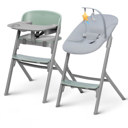 KINDERKRAFT söögitool LIVY ja vastsündinu kiik CALMEE, olive green, KHLICA00GRE0000 