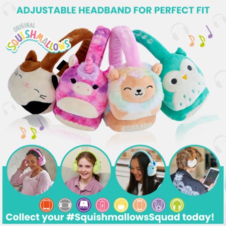 SQUISHMALLOWS pehmed Bluetooth-kõrvaklapid Cam, HMSQMBT-CAM 