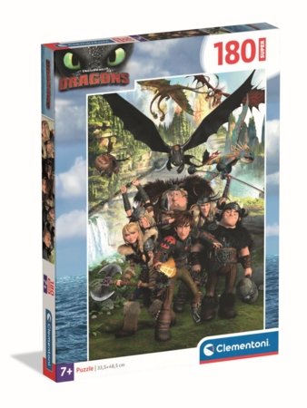CLEMENTONI LASTELE PUZZLE super Dragontrainer 2025, 180 tk, , 29793 