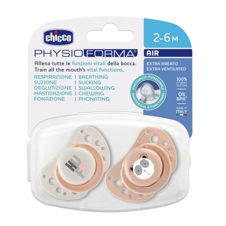 CHICCO rõngaslutt silikoon 0-6kuud 2tk, pink 00075031110000