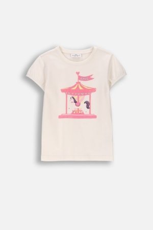 COCCODRILLO lühikeste varrukatega t-särk, kreemi värv, WC6143207FGK-003-092 