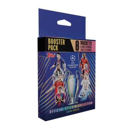 TOPPS kleepsud Champions League 2025 Eco Pack, 24+6vnt., 5053307074491 