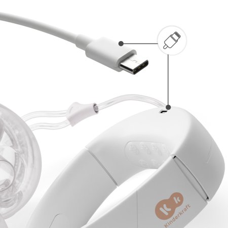 KINDERKRAFT topelt kaasaskantav elektriline rinnapump GENTLENEST, White, KEGENE00GLD0000 