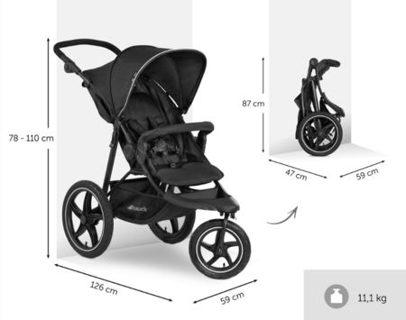 HAUCK käru RUNNER 2, Black, 274200 