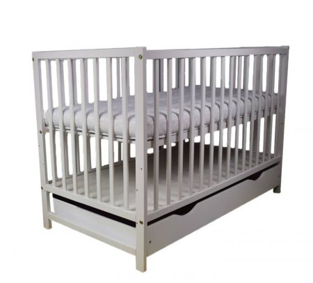 Bobas võrevoodi koos panipaigaga 120x60 MAGDA, White, BO5238 BO5238