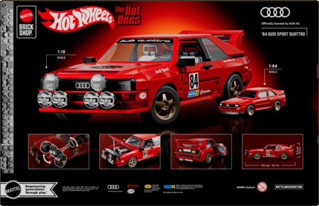 MATTEL BRICK SHOP HOT WHEELS Audi Sport Quattro 84 ehituskomplekt, JLK39 