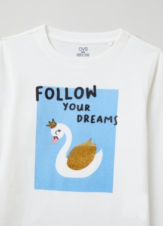 OVS GIRL3-10Y T-SHIRTS L/S 2H 9-10 WHITE 001904632 