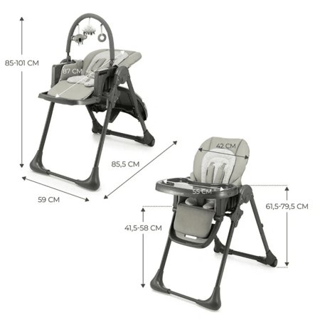 KINDERKRAFT universaalne söögitool 2in1 TUMMIE, grey, KHTUMM00GRY0000 