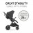 HAUCK jalutuskäru VISION X SET 2in1, Melange Black, 165232 165232