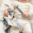 SARO kaisuloom COTTON BUNNIES, Dusty blue, 13341 